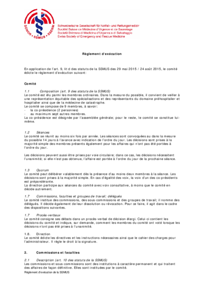 Règlement d‘exécution